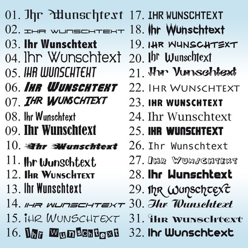 Wunschtext aufkleber diverse - wunschtext,
