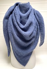 Handgestricktes Tuch Dreieckstuch Schultertuch Handarbeit Alpaca/Silk blau  Neu