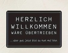 Lustiges Blechschild Herzlich