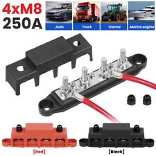2x Sammelschiene Positiv Negativ Batterie Stromverteilerblock mit 4 x M8 Klemme
