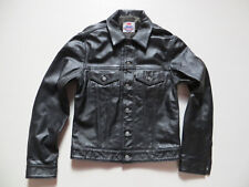 Levi's 70500 Jacke Leder Jeansjacke Gr. L ( M !), Schwarze SLIM FIT Lederjacke !