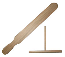 Holz Wender & Teigverteiler für  Crêpes maker Pancake Platte T-Holz Gerte Paddel