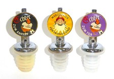 3 Flaschenausgießer mit Werbung Nordhäuser / Wurzelpeter , unbenutzt