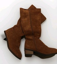 Damenstiefel cognacbraun Wildlederoptik Gr. 42 neu ungetragen mit Reißverschluss