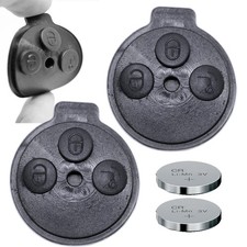 2x Tastenfeld + 2x Batterie für Smart 451 Zünd Schlüssel Funk Fernbedienung