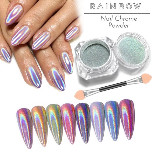 Holographic nail chrome - nail,