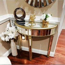 Konsolentisch gold halbrund - konsolentisch,