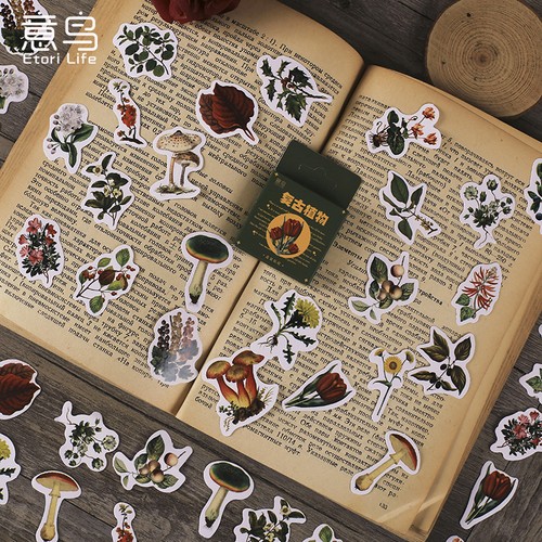 Sticker set blumen pilze - sticker-set,