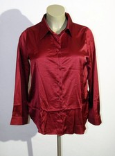 Satin Glanz Bluse in Rot
