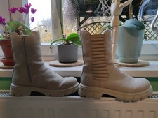 Rieker Damen Boots Stiefel Stiefelette Winterboot Gr.38 Creme 