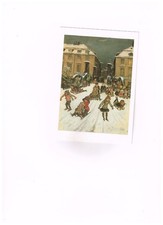 ANSICHTSKARTE- FOTOKARTE-H. ZILLE-WINTERFREUDEN AN DER JUNGFERNBRÜCKE-SCHW.KREID