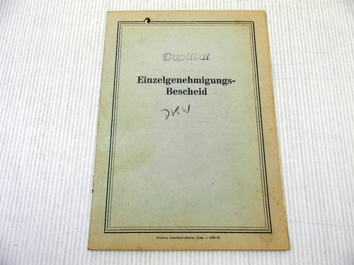 Einzelgenhemigung dkw f93 - einzelgenhemigung,