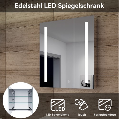 Edelstahl spiegelschrank mit - edelstahl,