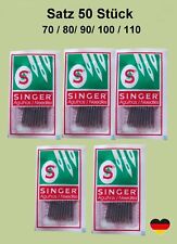 50x Singer Nähmaschinennadeln 2020 Universal Flachkolben 70-80-90-100-110