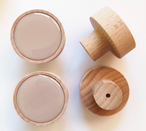 Holzknöpfe mandel beige farbe - beige,