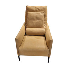 COR Sessel Avalanche Leder 490 Camel Orange Füße F05 Feinstruktur Schwarz 