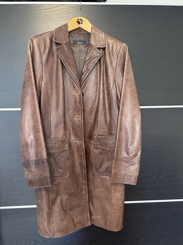 Leder damen mantel m - mantel, braun