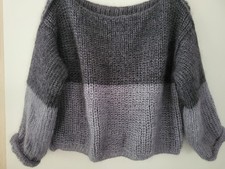 Pullover Kurzpullover "capriziös"  HANDARBEIT NEU UNIKAT  Mohair-Mix  Gr.36/38