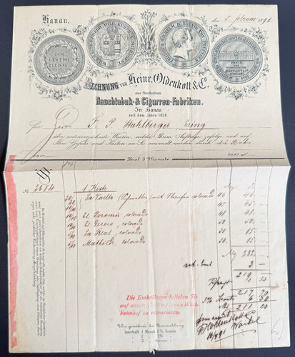 Antike firmenrechnung heinr - firmenrechnung,