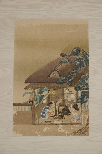Japanischer holzschnitt ukiyoe - holzschnitt,