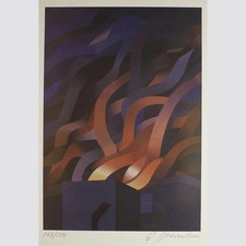 Graifsche Komposition. Undeutlich signiert. Seriegrafie um 1980