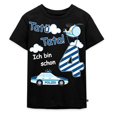 Ich Bin Schon 4 Polizeiauto Geburtstagskind Kinder Premium Bio T-Shirt