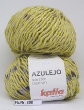 Wolle zum Stricken Azulejo 100 g Knäuel Fb.308 gelb von Katia