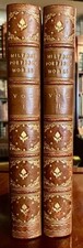 1904 POETICAL WORKS Of JOHN MILTON 2 x Volume Set FULL LEATHER BINDINGS