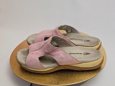 Damen-Pantoletten Hush Puppies, Gr. 36, rosa, Textil/Leder