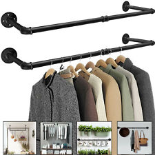 Kleiderstange Schwerlast Garderobenstange Industrie Garderobe für Wand 80-200 CM