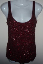 Mrs. Foxworthy  Top Sommer Damen Oberteil rotes sexy Pailettentop Neu Gr. 36 