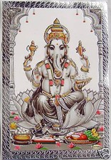 BILD GANESHA Hinduismus Prägedruck INDIEN Altarbild Vorlage Tattoo 22a