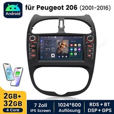 Carplay Autoradio Für PEUGEOT 206 2001-2016 Android Auto RDS GPS NAVI DSP  32GB