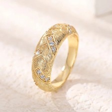 Ring - Gold - Zirkonia Steine Damen Gr. 55-63 vergoldet Schmuck Fingerring Neu