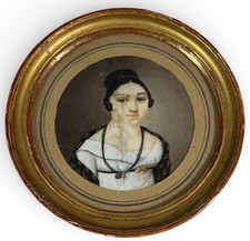 Antike Miniatur Portrait