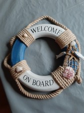 Deko Rettungsring Holz Beach House Ø 28 cm maritime Dekoration Fischernetzdeko