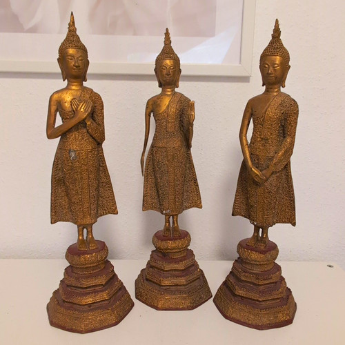 3er bronze buddha figuren - 3er,