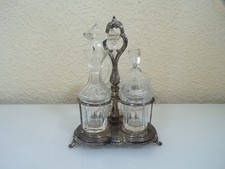 Schöne antike große Menage Öl - Essig - Senf in Echtsilber 13 Löth TOP