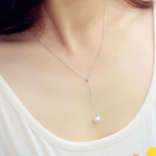 Halskette perle sterling - y-halskette,