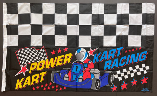 Power kart racing - power, fahne