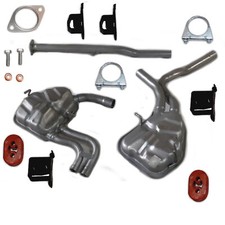 Komplett Auspuff mittel end+Anbausatz für Mini Cooper S 1.6 Cabrio Fliessheck