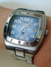 Fossil Blue AM 3660, Datum, 10 ATM.  Leuchtzeiger, Sekundenzeiger, Org. Armband
