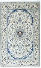 Perserteppich Nain 9 LA mit Seide - Sehr Fein 257 x 160 cm Top Zustand - beige