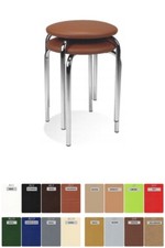 2er Set Esszimmerhocker Küchenhocker Mercury Chromfüße Kunstleder Hocker