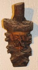 Antiker Wurzelkopf Holzgesicht