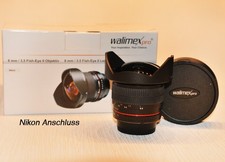 Walimex Pro 8 mm F/3.5 II AE Objektiv Sehr guter Zustand!