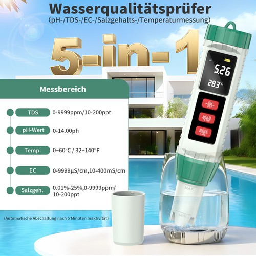 5in1 wert wasser messgerät - 5in1,