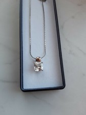 Kette u. Anhänger 925 Silber rhodiniert mit  Zirkonia-Diamonique 