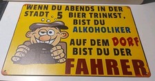 Blechschild/ Fahrer/ Bier/