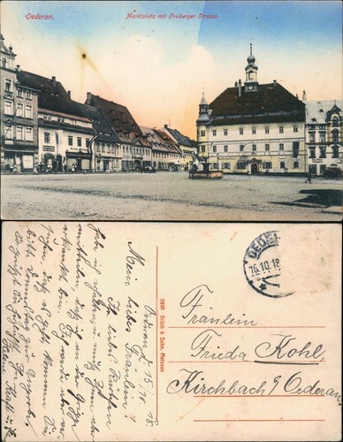Ansichtskarte oederan markt - oederan,